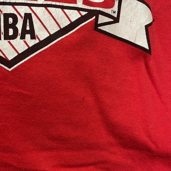 VTG Sportswear 90s Chicago Bulls Tee Single Stitch T-Shirt Med Red 80 Basketball - Picture 14 of 16